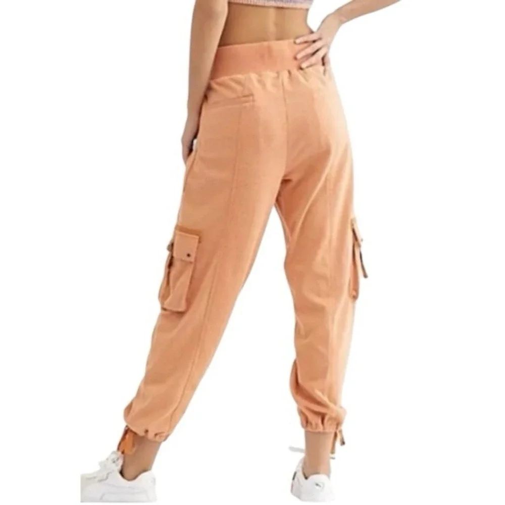 Free People Women's‎ Semi Charmed Cargo Jogger Pants Orange Size XS Activewear